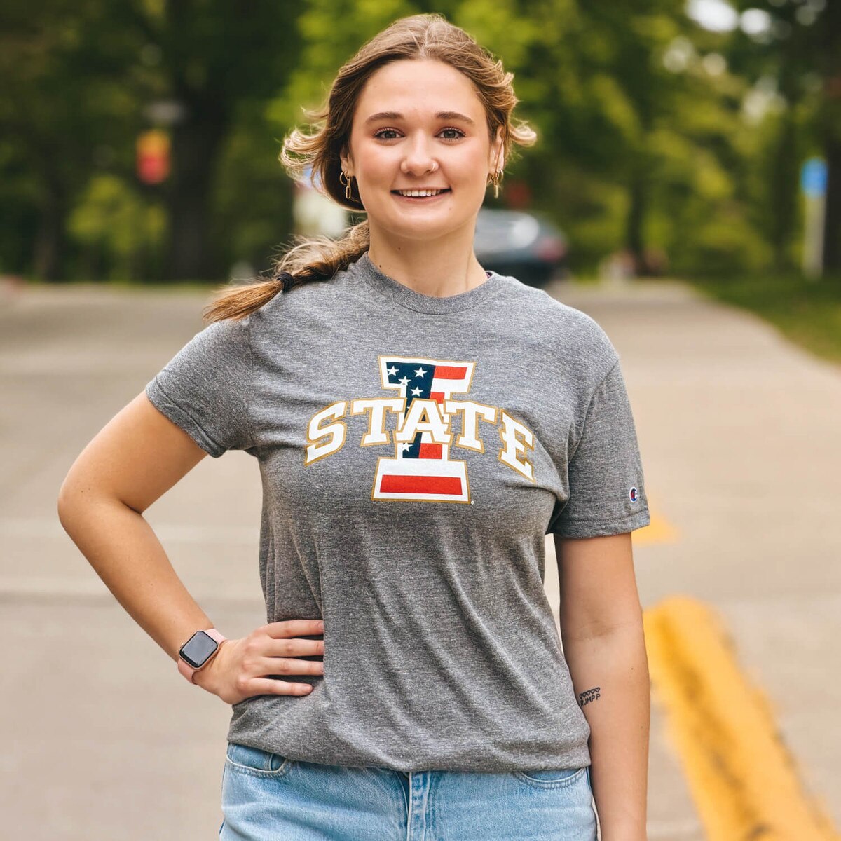 Champion® Patriotic I-State Gunsmoke Gray Triblend T-Shirt